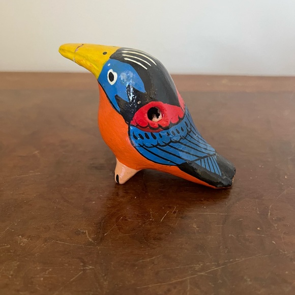 Vintage Hand Made Clay Parrot Whistle from Panama - Picture 3 of 7